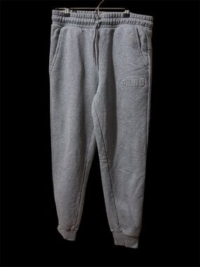Puma Grey Slim-Fit Modern Basics V2 Logo Casual Joggers - Size Medium